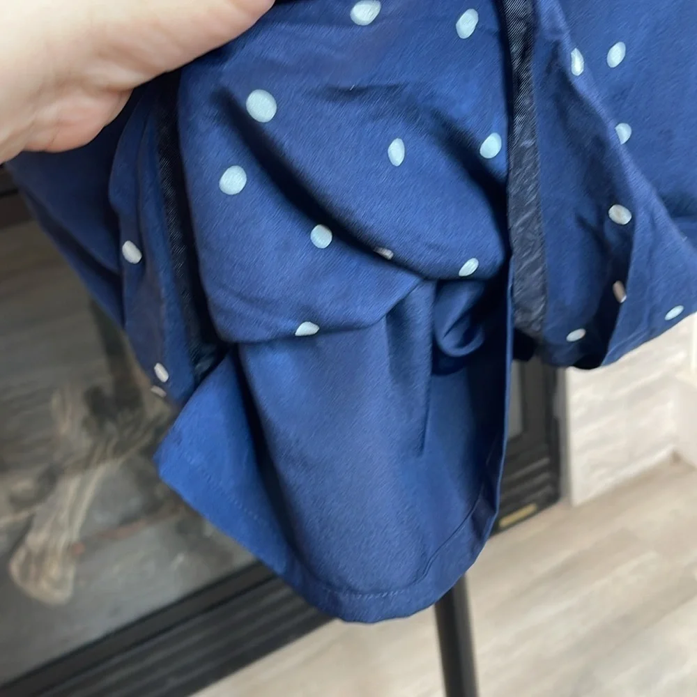 J. Crew Silk Shift Dress in Navy Polka Dot Size 4